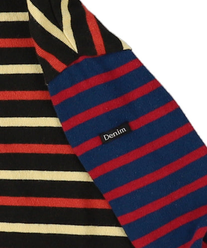 Striped Cotton Jersey Boatneck L/S Tee