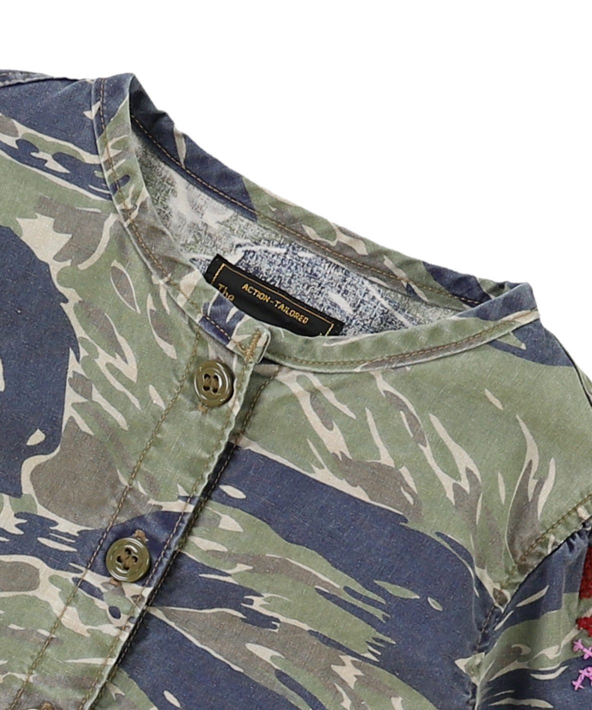 Camouflage Print Puff Sleeves Jacket