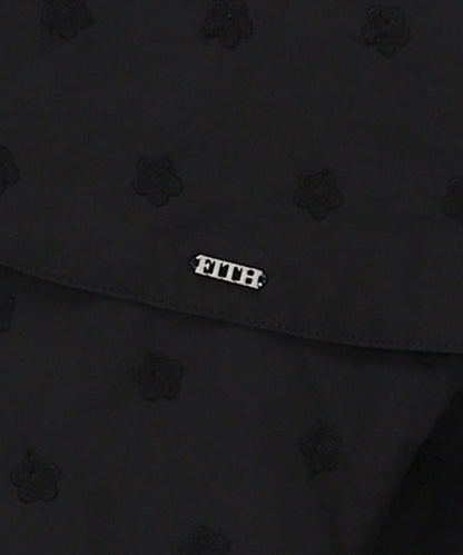 Floral Embroidery Collar Shirt