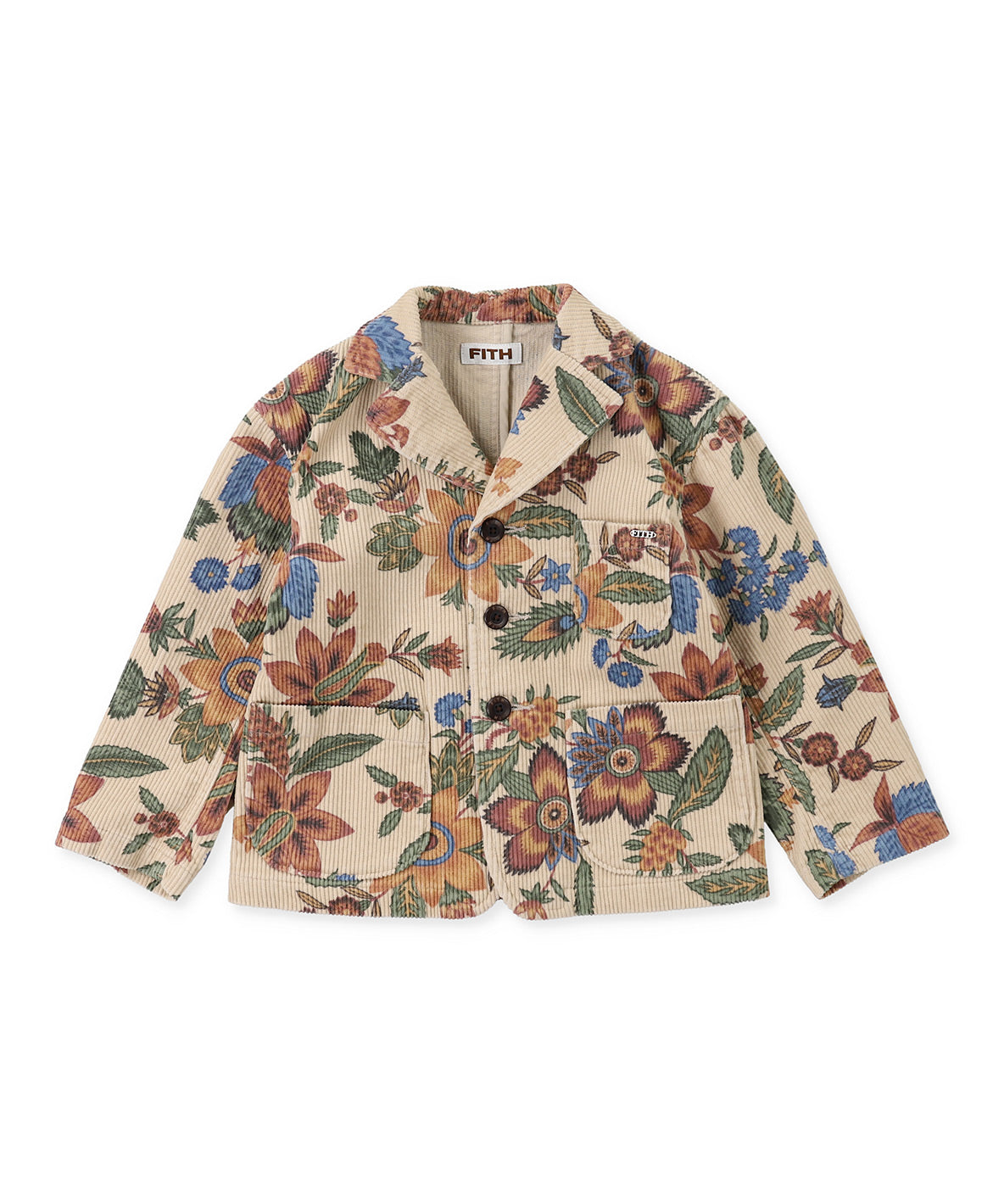 Botanical Print Corduroy Jacket