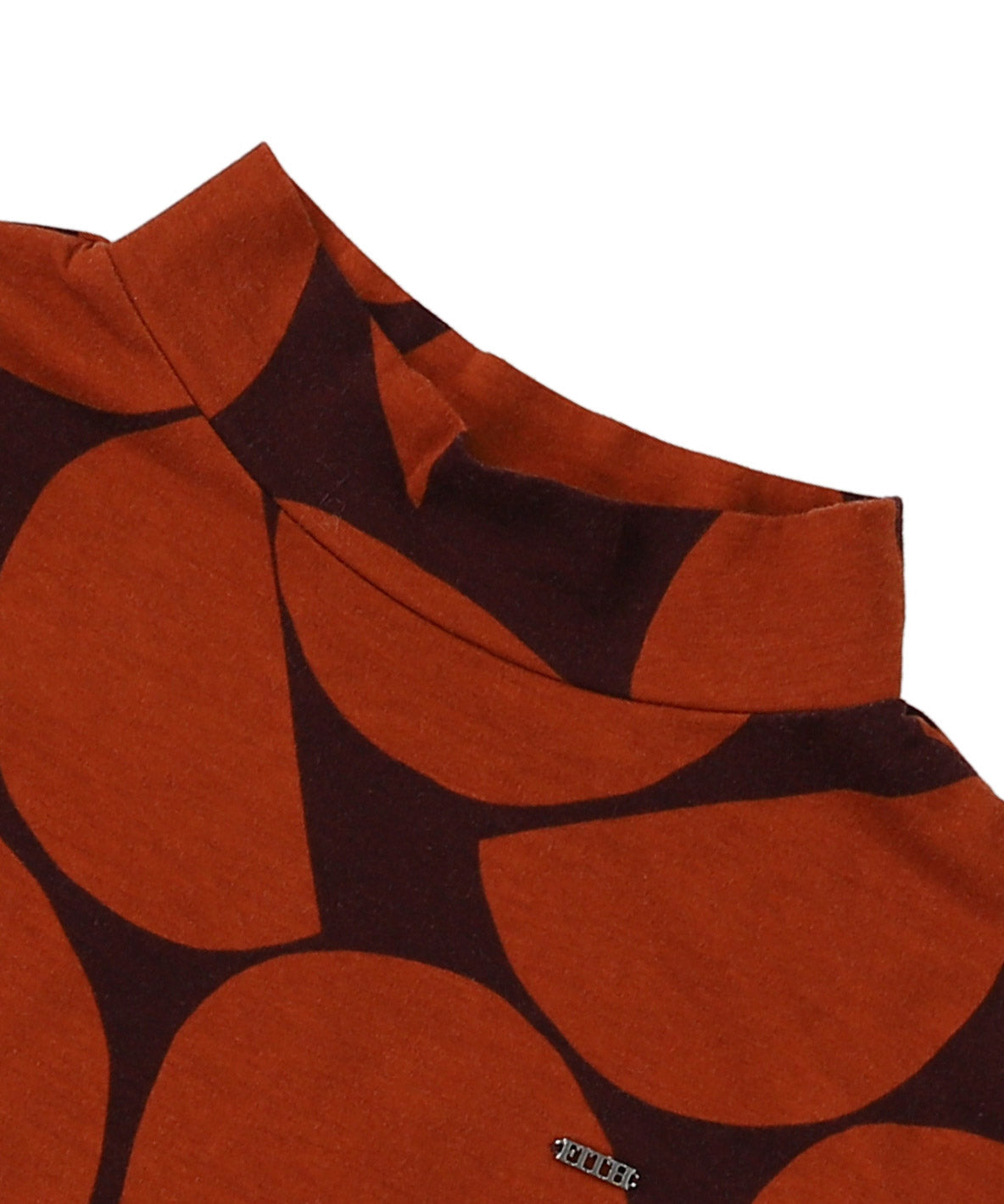Dot Print Mockneck Long Sleeve Tee