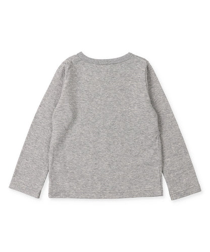 Feather Knit and Double Gauze Long Sleeve Tee