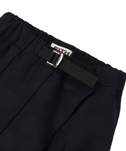 Denim and Coin Dot Jacquard Assymetry Pants