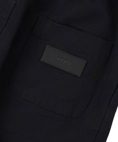 Denim and Coin Dot Jacquard Assymetry Pants