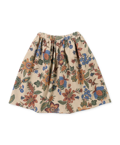Botanical Print Corduroy Skirt