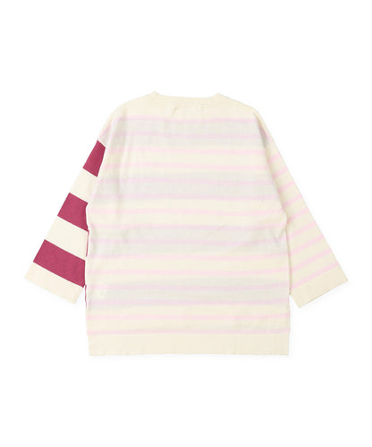 Cotton Knit Striped Long Sleeve Tee