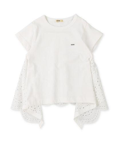 Smooth Cotton Jersey and Cutwork Lace Tee