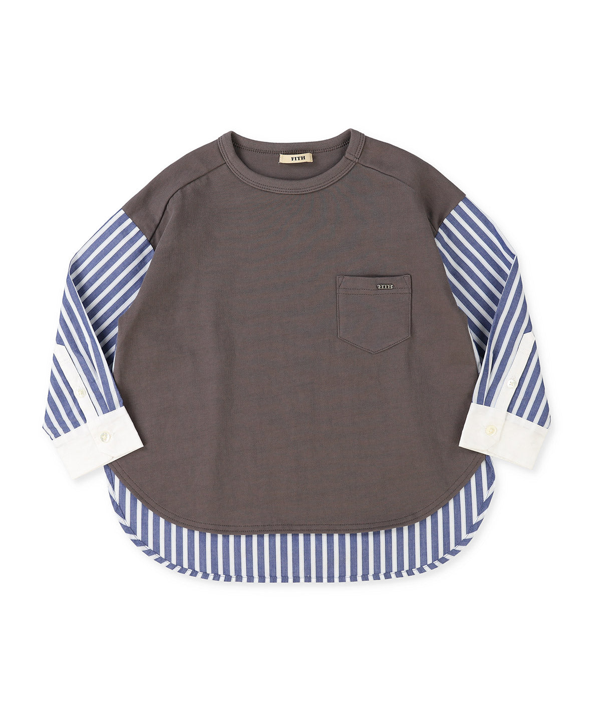 Smooth Cotton Jersey and Striped Long Sleeve Tee