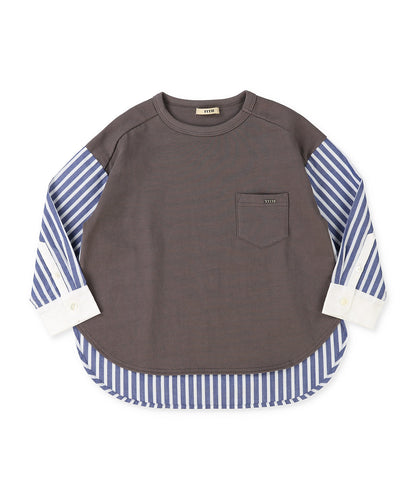 Smooth Cotton Jersey and Striped Long Sleeve Tee
