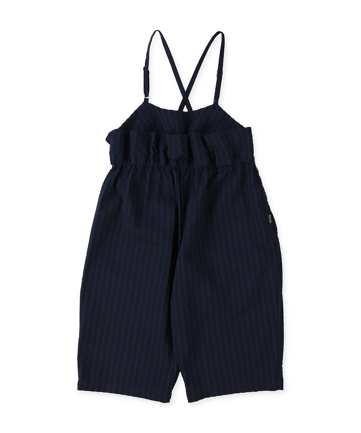 COOLMAX Seersucker Frill Salopette Pants