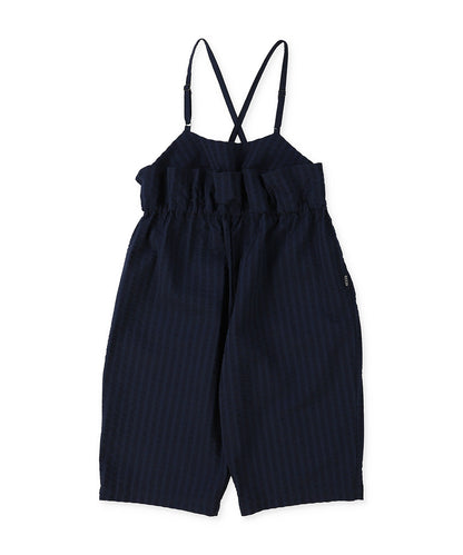 COOLMAX Seersucker Frill Salopette Pants