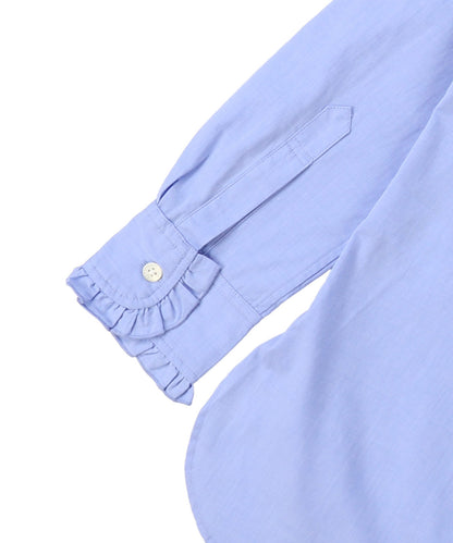 Poplin Striped Ruffle Blouse(LADIES)