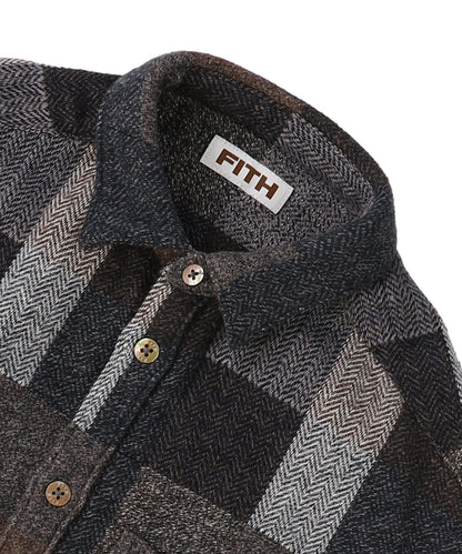 Tweed Cotton Plaid Shirt
