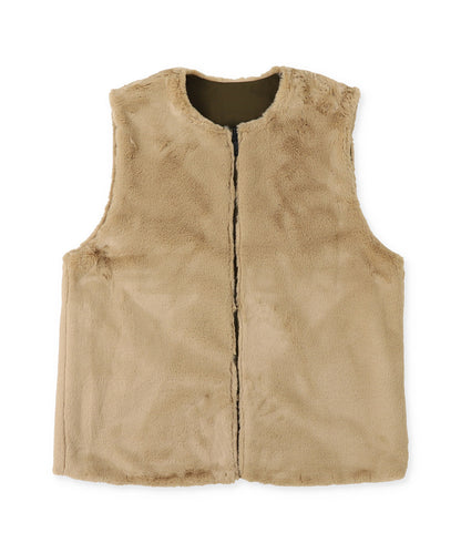 Reversible Taffeta Fur Vest(LADIES)