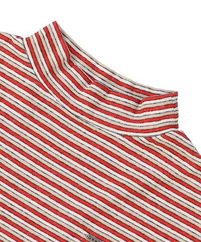 Multi Striped Mockneck Tee