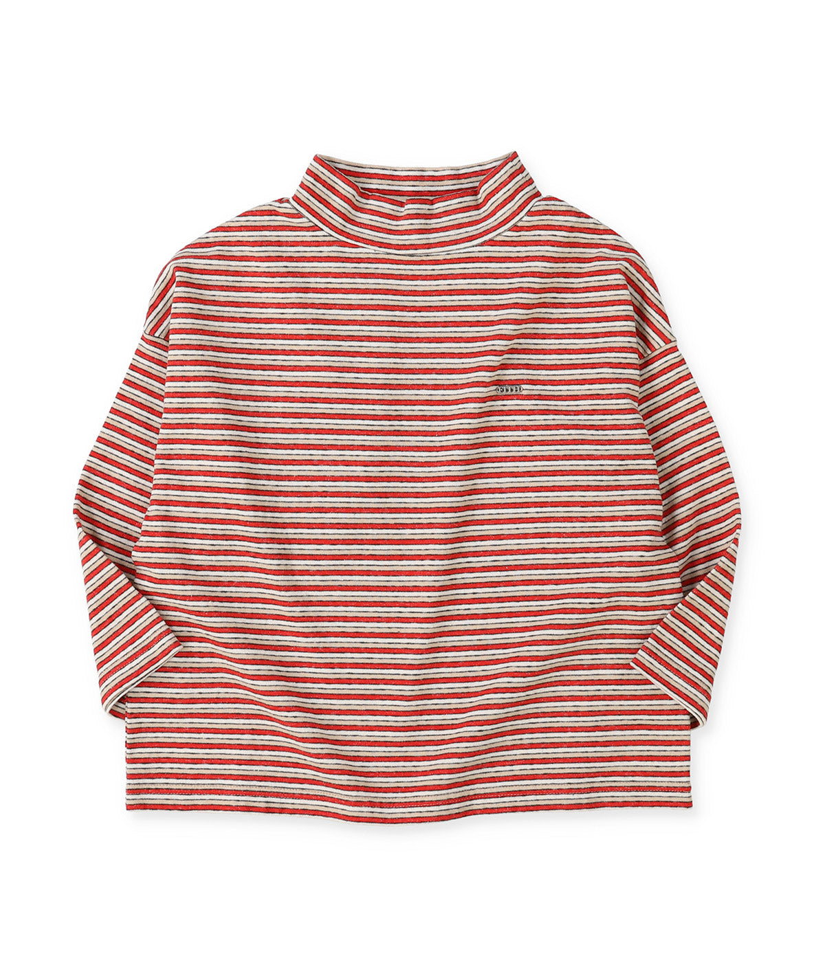 Multi Striped Mockneck Tee