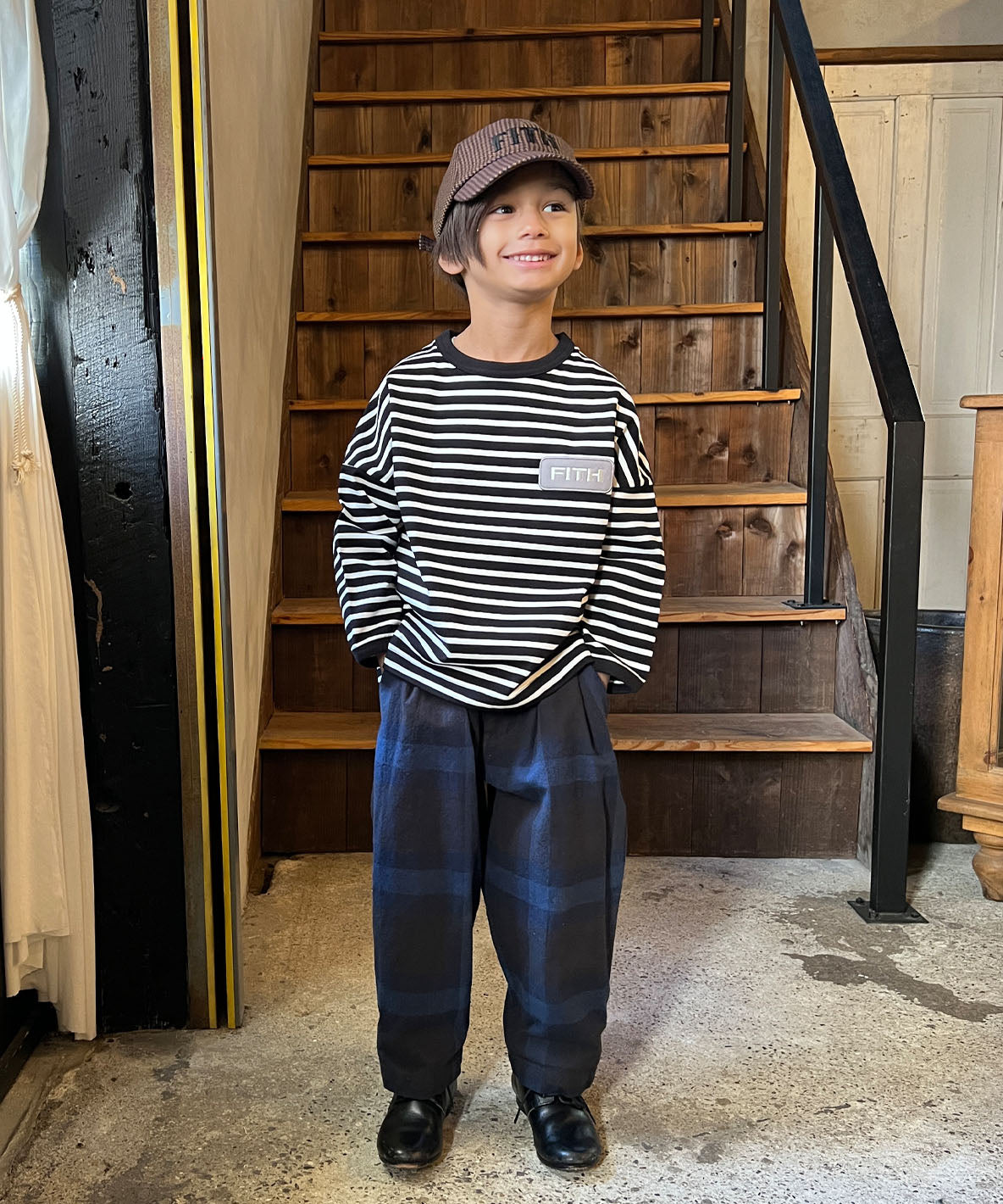 Striped Patch Long Sleeve Tee