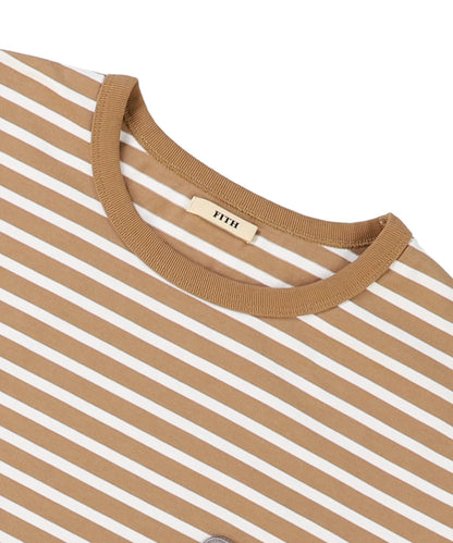 Striped Patch Long Sleeve Tee(LADIES)