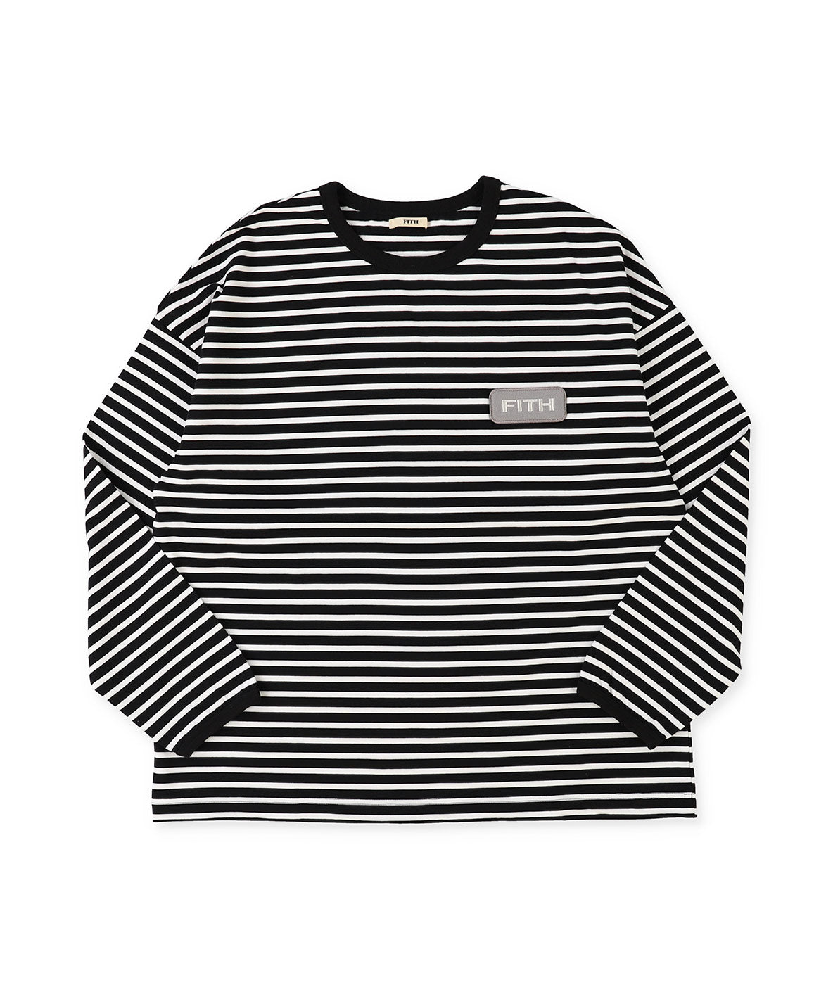 Striped Patch Long Sleeve Tee(LADIES)