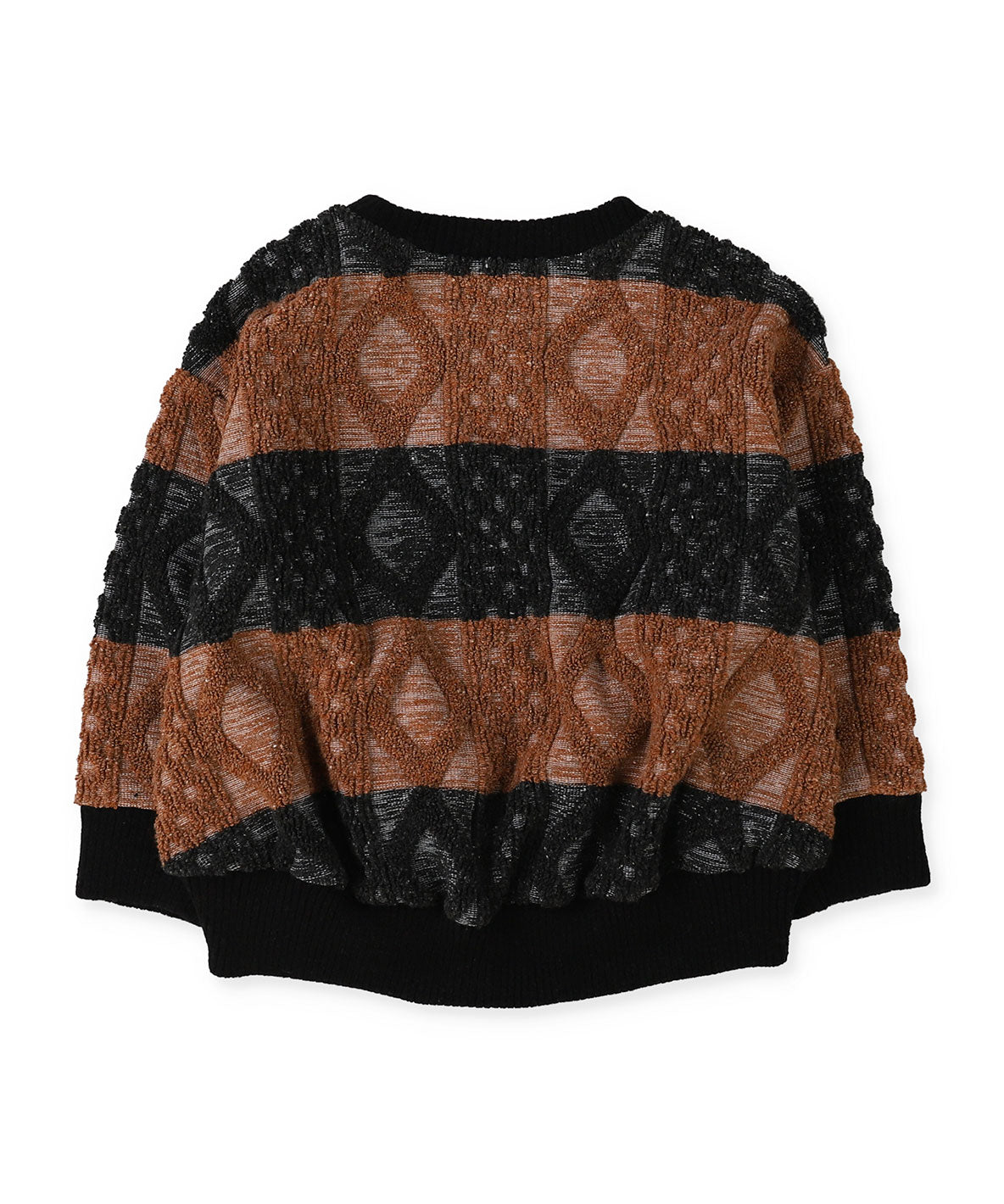 Striped Rope-knitting Pullover