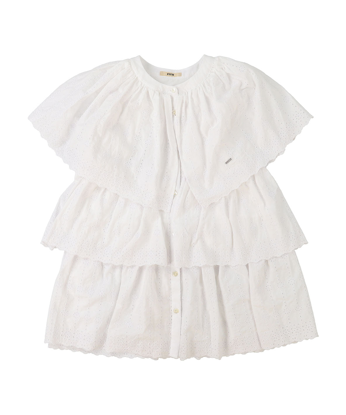 Scallopped Lace Tiered Blouse(LADIES)