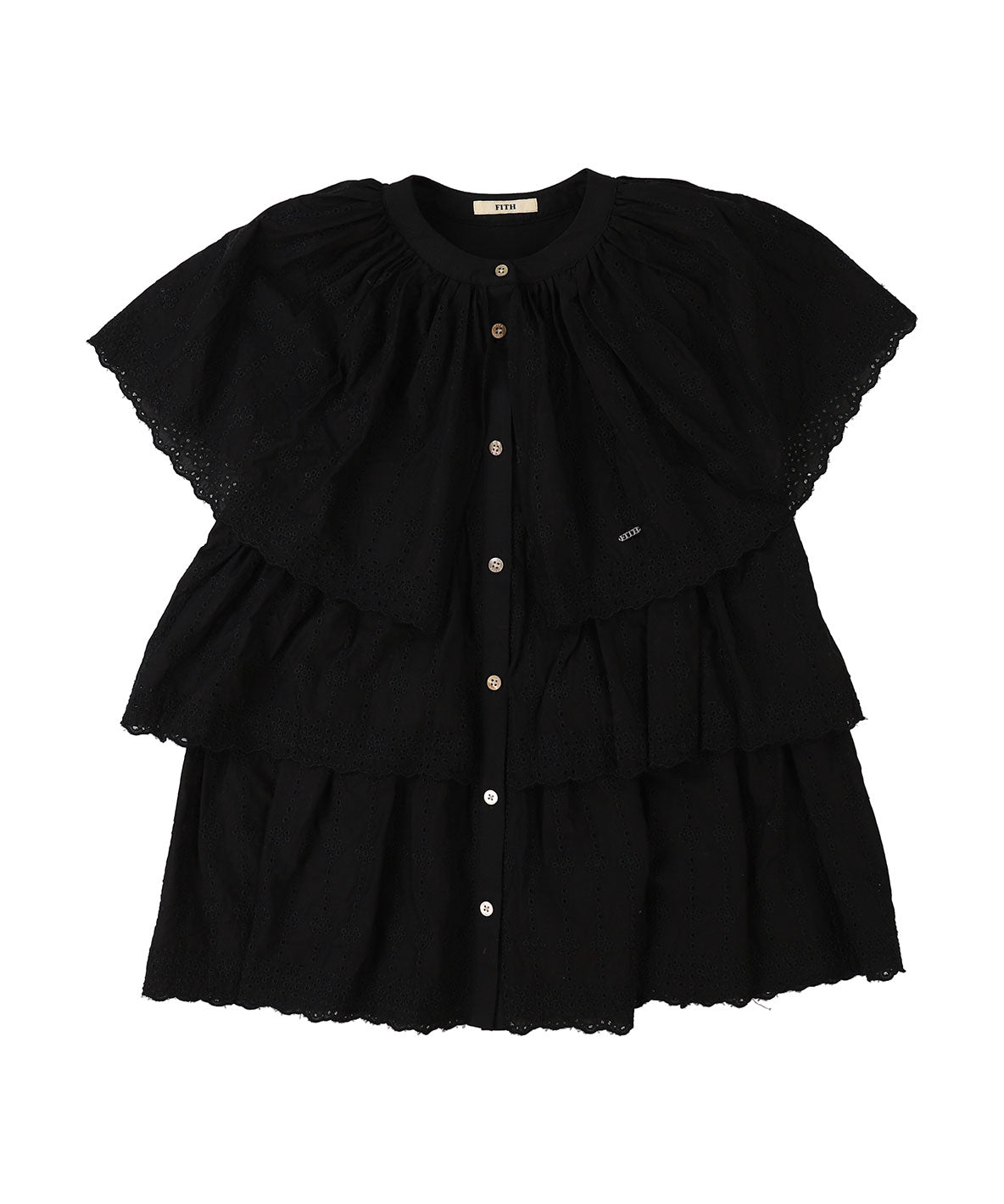 Scallopped Lace Tiered Blouse(LADIES)