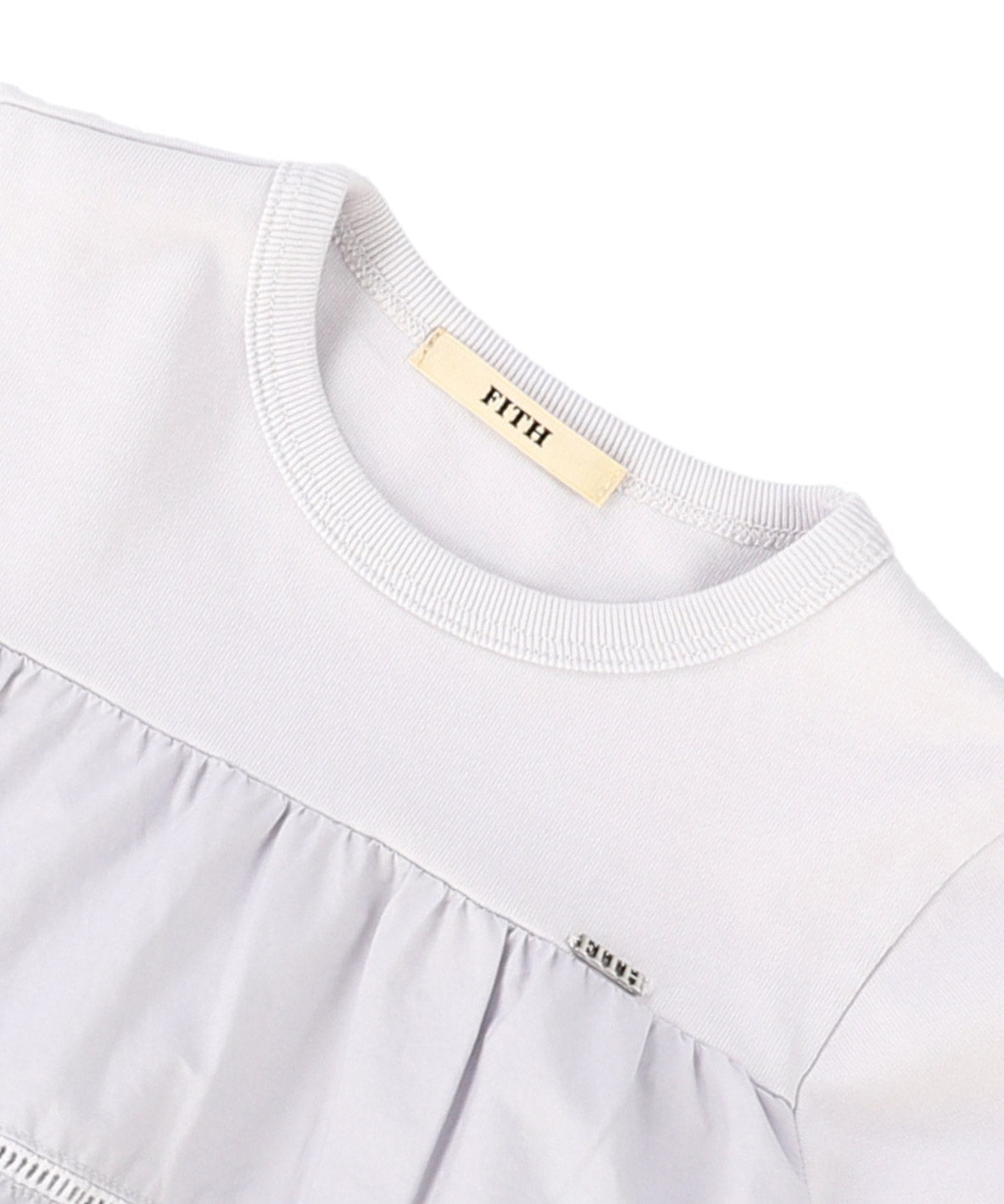 Cotton Jersey and Cloth Tiered Long Sleeve Tee