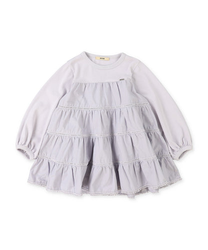 Cotton Jersey and Cloth Tiered Long Sleeve Tee