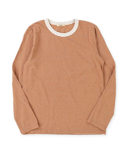 Recycled Cotton Striped Long Sleeve Tee(LADIES)