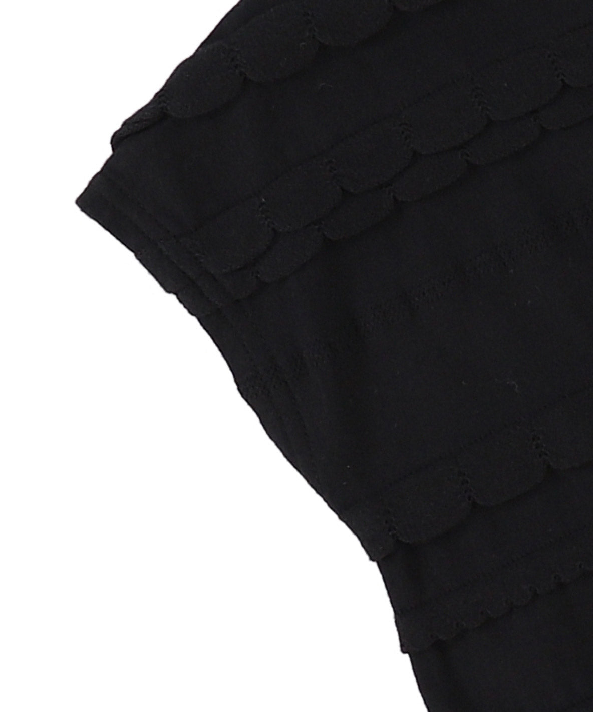 Scalloped Jacquard French-sleeve Tee