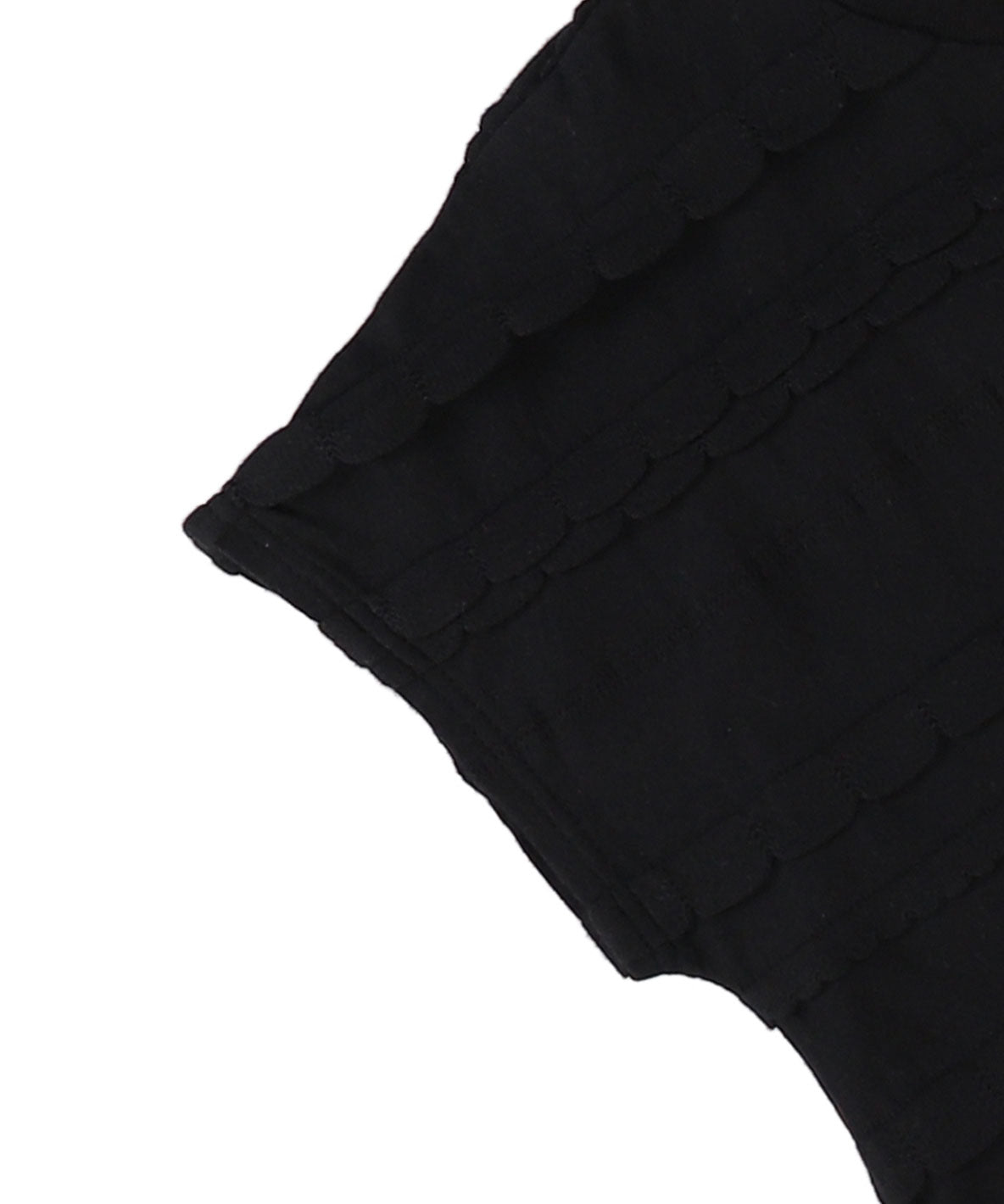 Scalloped Jacquard French-sleeve Tee(LADIES)