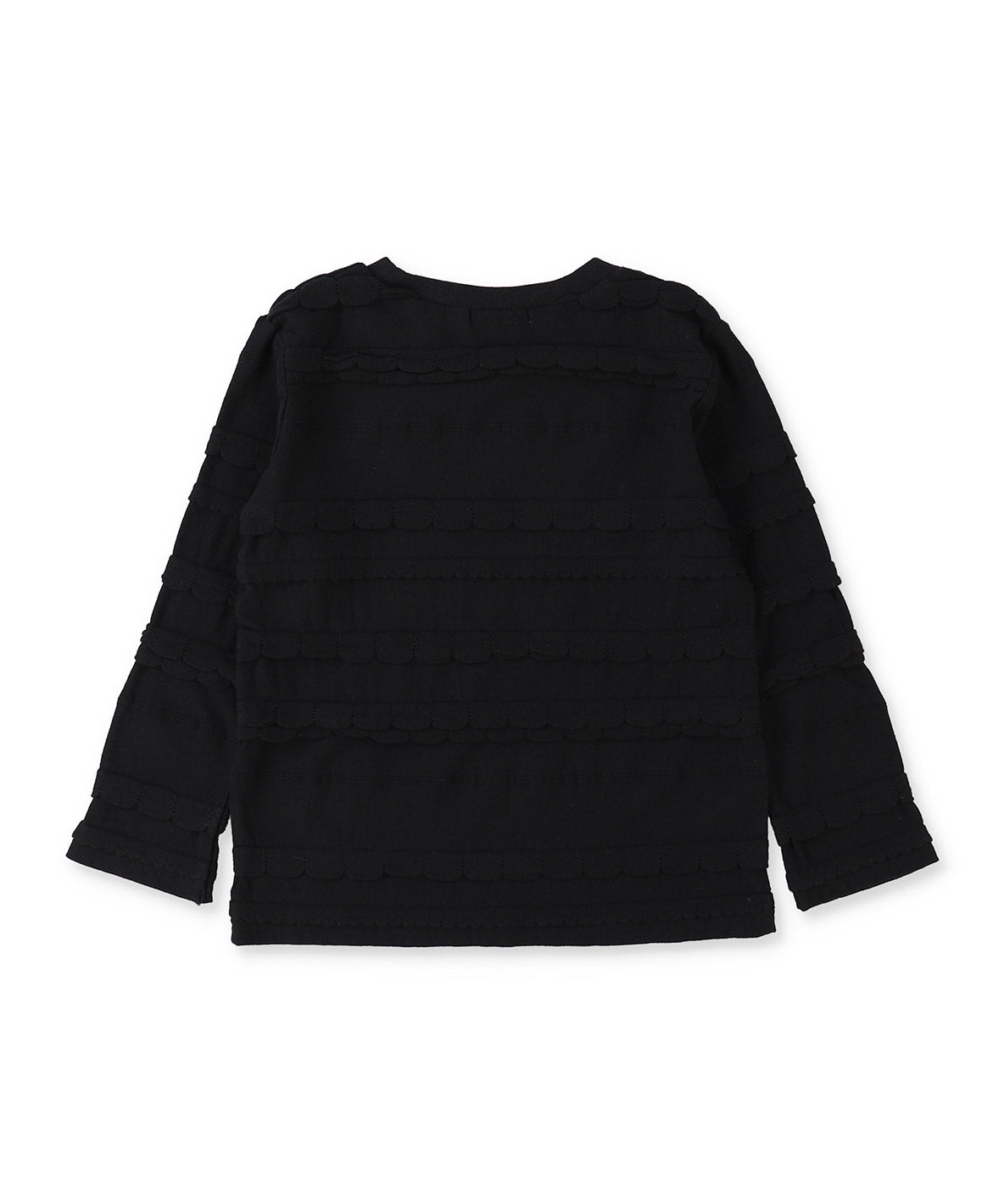 Scalloped Jacquard Long Sleeve Tee