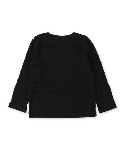 Scalloped Jacquard Long Sleeve Tee