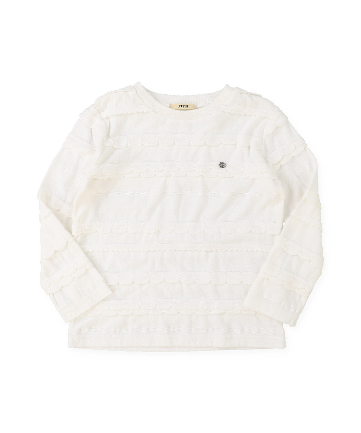 Scalloped Jacquard Long Sleeve Tee