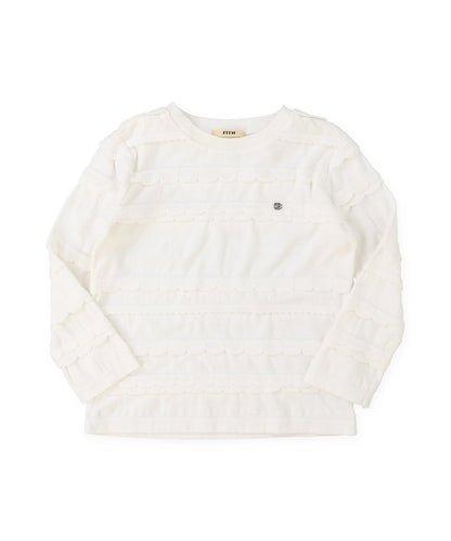 Scalloped Jacquard Long Sleeve Tee