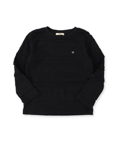Scalloped Jacquard Long Sleeve Tee