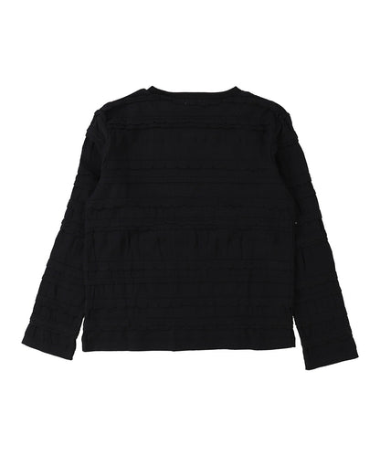 Scalloped Jacquard Long Sleeve Tee(LADIES)