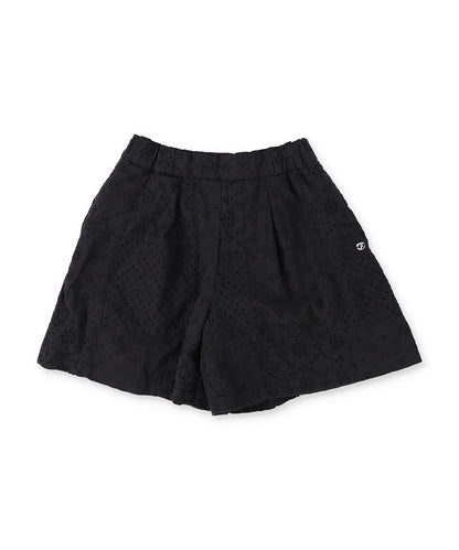 Embroidered Patchwork Shorts