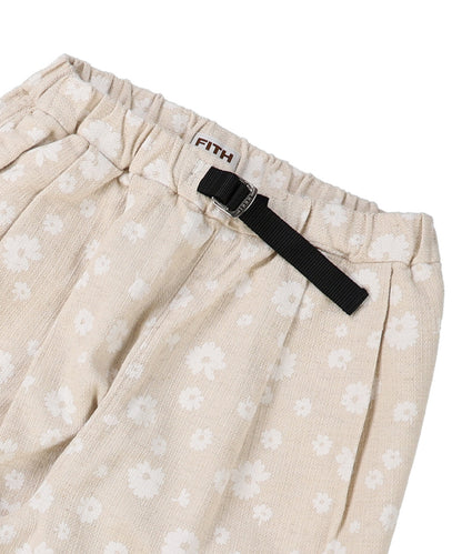 Floral Cotton Linen Long Pants(LADIES)