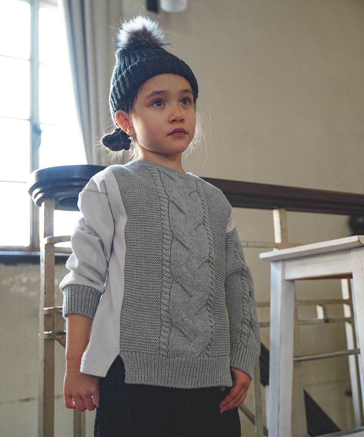 Pile and Knit Docking Pullover