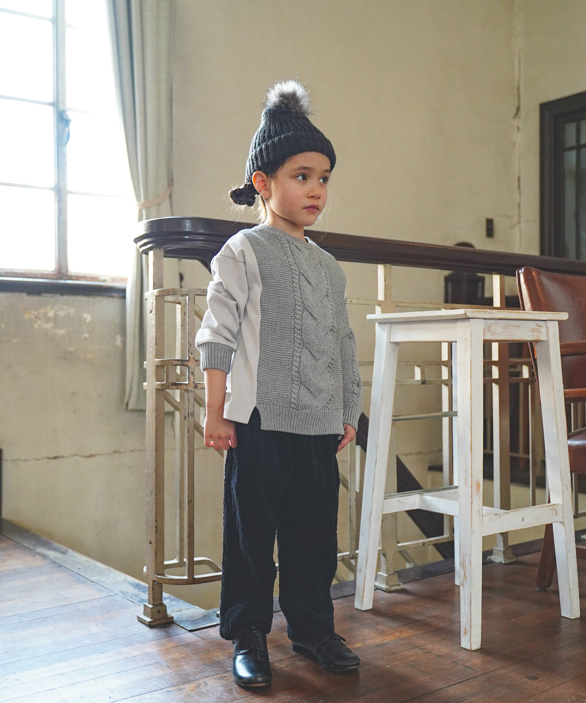 Pile and Knit Docking Pullover