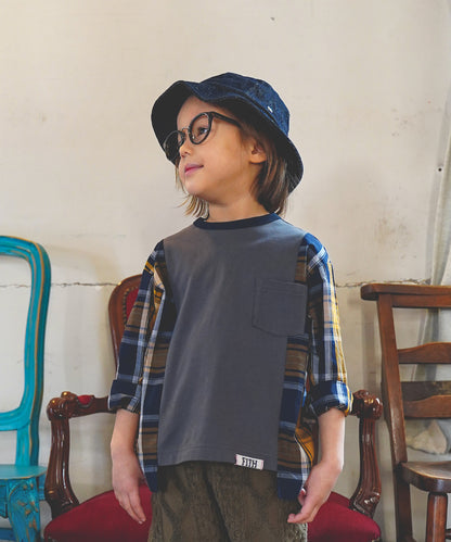 Cotton Jersey x Plaid L/S Shirt