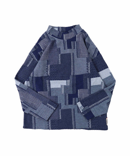 Patchwork Mockneck Tee(LADIES)