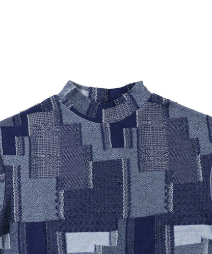 Patchwork Mockneck Tee(LADIES)
