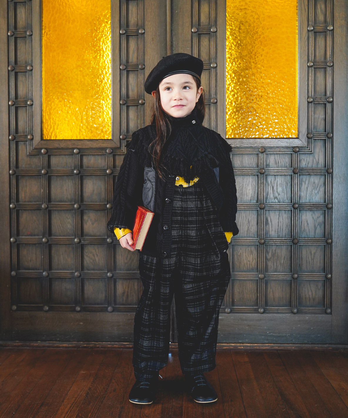 Black Corduroy Salopette Pants