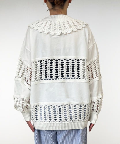Smooth Cotton Jersey and Knit Cardigan