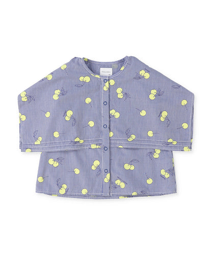 Checked and Cherry Cape Blouse
