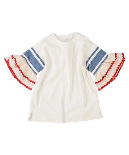 Colorful Tape Flare-sleeve Tee