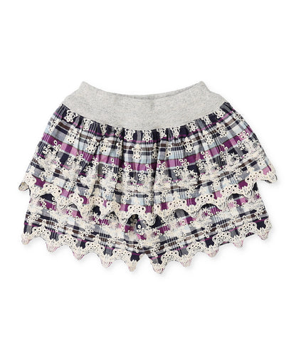 Madras Plaid Scalloped Shorts