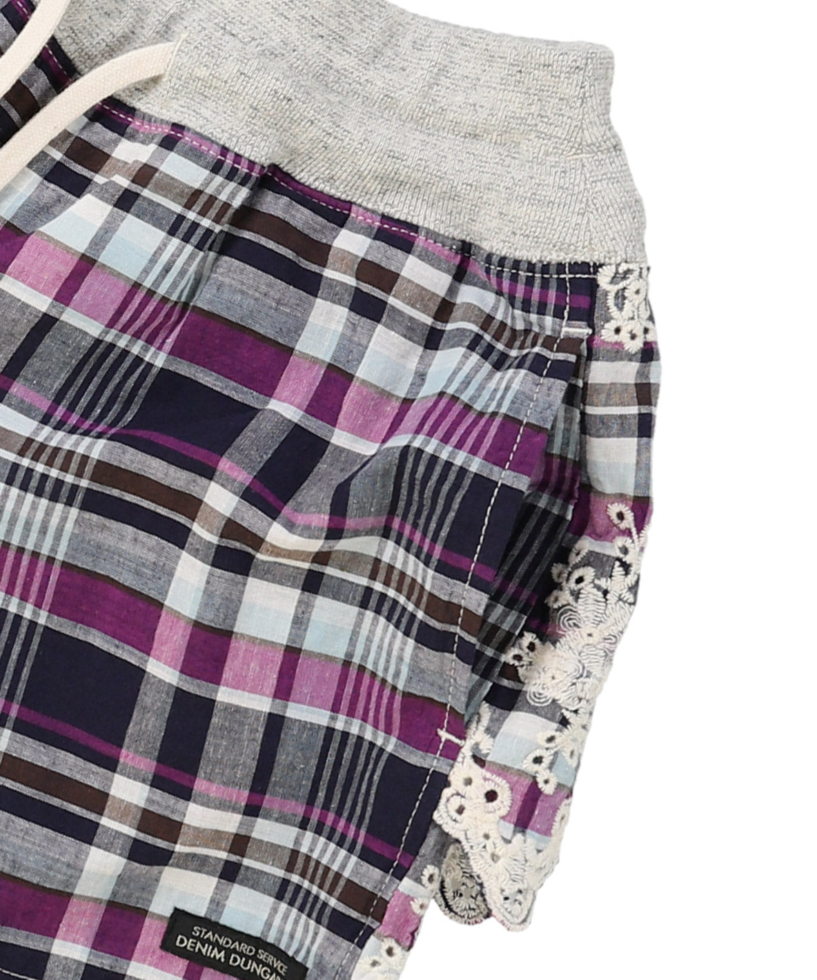 Madras Plaid Scalloped Shorts